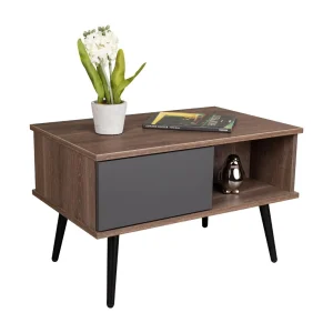 Mesa de Centro Toronto, Milan y Plata Oscuro, con espacio para colocar objetos decorativos