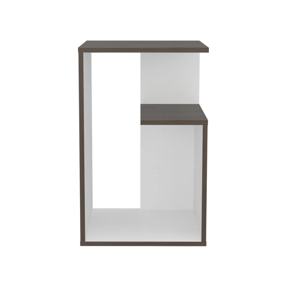 Mesa de Noche Evert, Siena y Blanco Duqueza, con diseño moderno y espacio para ubicar objetos - Imagen 6