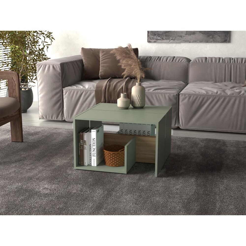 Mesa Auxiliar Evert, Agave y Fresno, con diseño moderno y espacio para ubicar objetos - Imagen 9