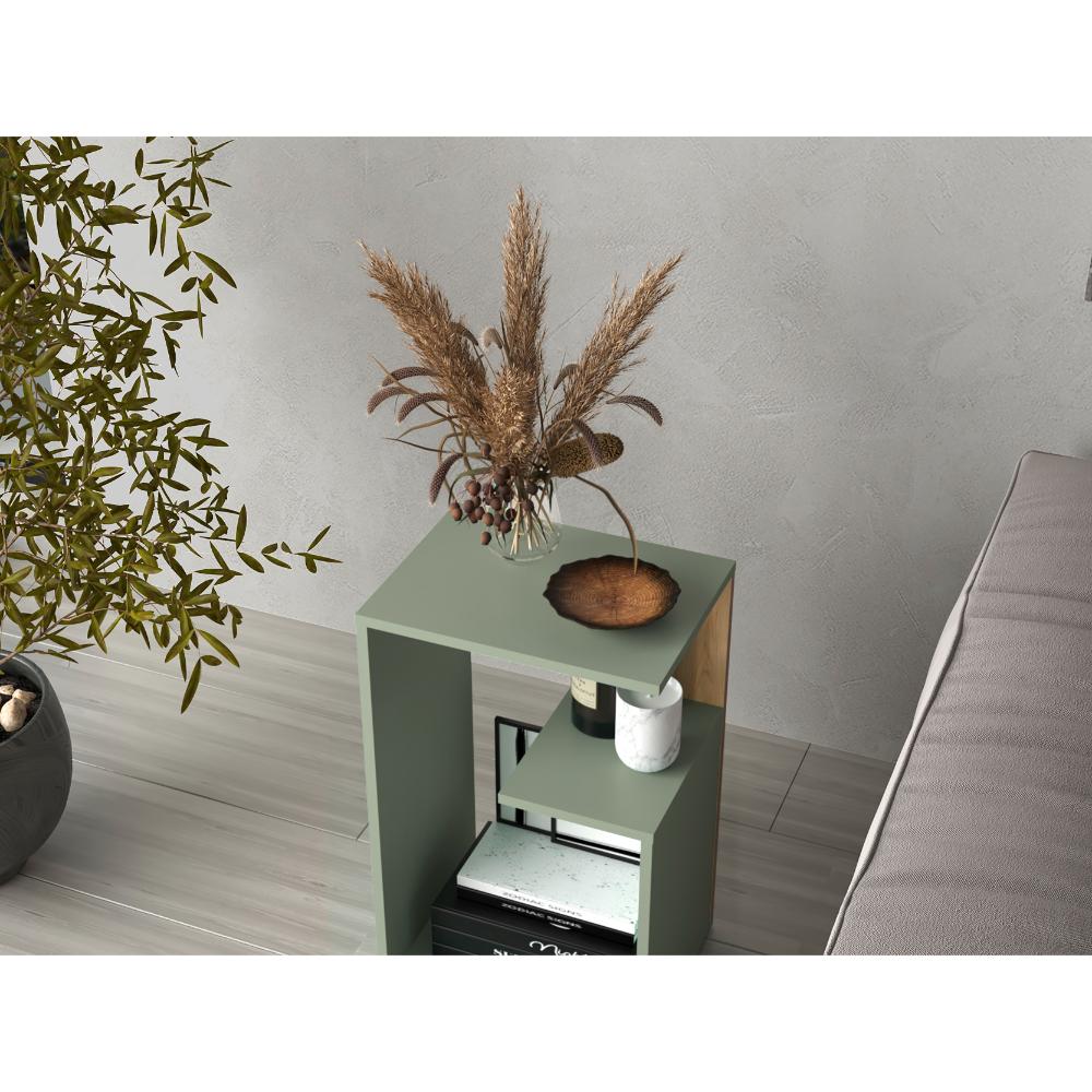 Mesa Auxiliar Evert, Agave y Fresno, con diseño moderno y espacio para ubicar objetos - Imagen 6