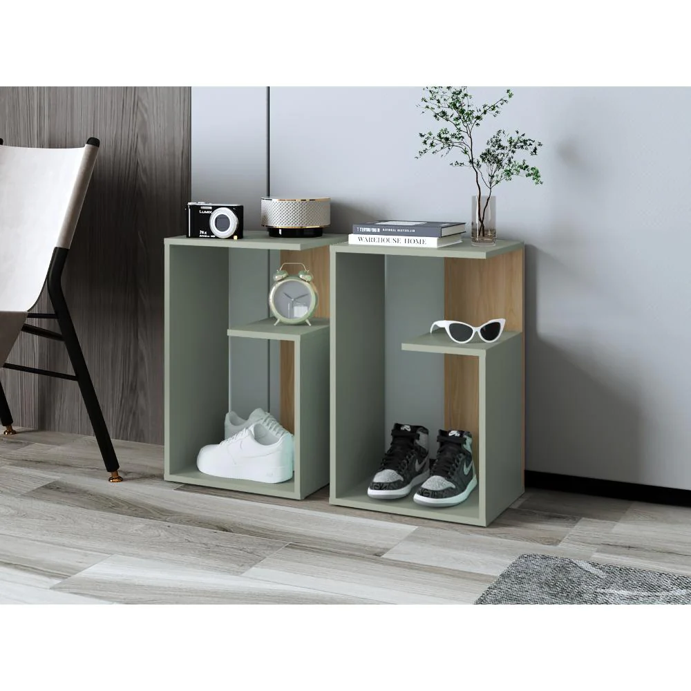 Mesa Auxiliar Evert, Agave y Fresno, con diseño moderno y espacio para ubicar objetos - Imagen 7