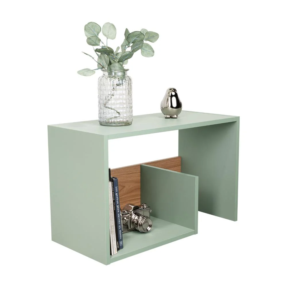 Mesa Auxiliar Evert, Agave y Fresno, con diseño moderno y espacio para ubicar objetos - Imagen 3