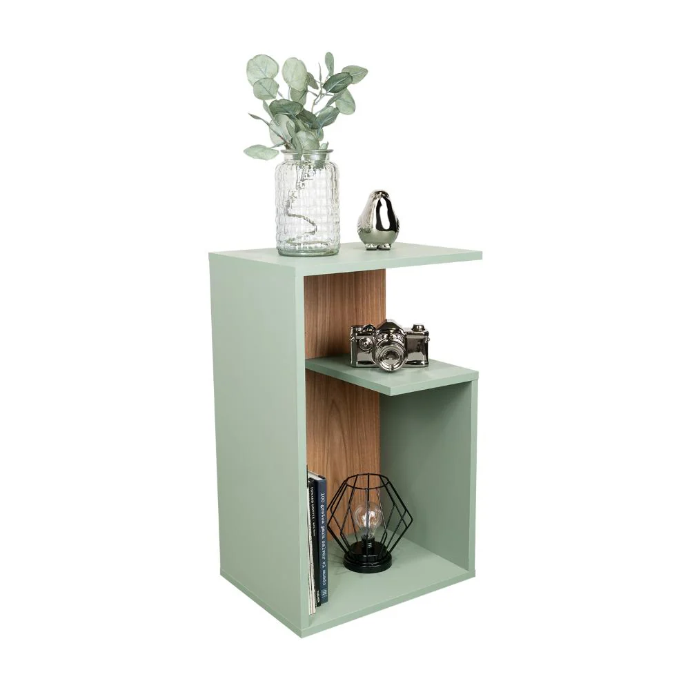 Mesa Auxiliar Evert, Agave y Fresno, con diseño moderno y espacio para ubicar objetos