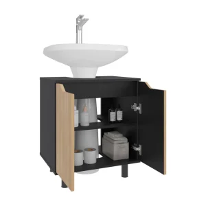 Mueble Para Lavamanos Marlo, Wengue y Fresno Europeo, No incluye Lavamanos