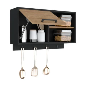 Gabinete Superior Auxiliar Boston, Wengue y Miel, una puerta batiente