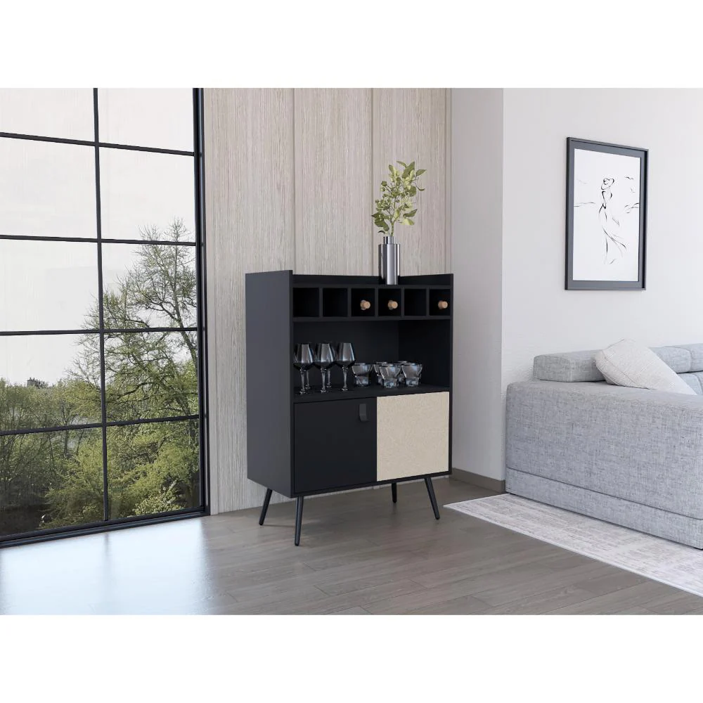 Bar Bajo Mirabella, Wengue y Toquilla, Con espacio para botellas de vino y copas - Imagen 3