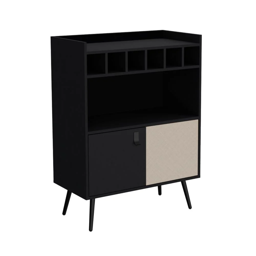 Bar Bajo Mirabella, Wengue y Toquilla, Con espacio para botellas de vino y copas - Imagen 5