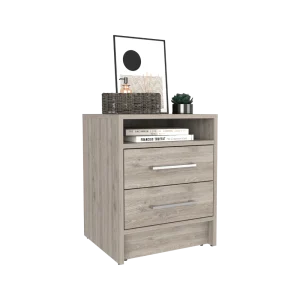 Mesa de Noche Brail, Humo, con Espacio Para Colocar Objetos Decorativos ZF