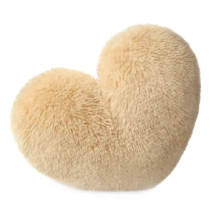 Cojín Decorativo Peludo Corazón Beige