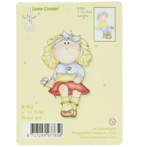 Flower Girl Clear Stamp / Sello de Polímero Niña con Flor