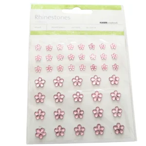 Self-adhesive Flower Rhinestones Pink / Estampas de Flores Rosa
