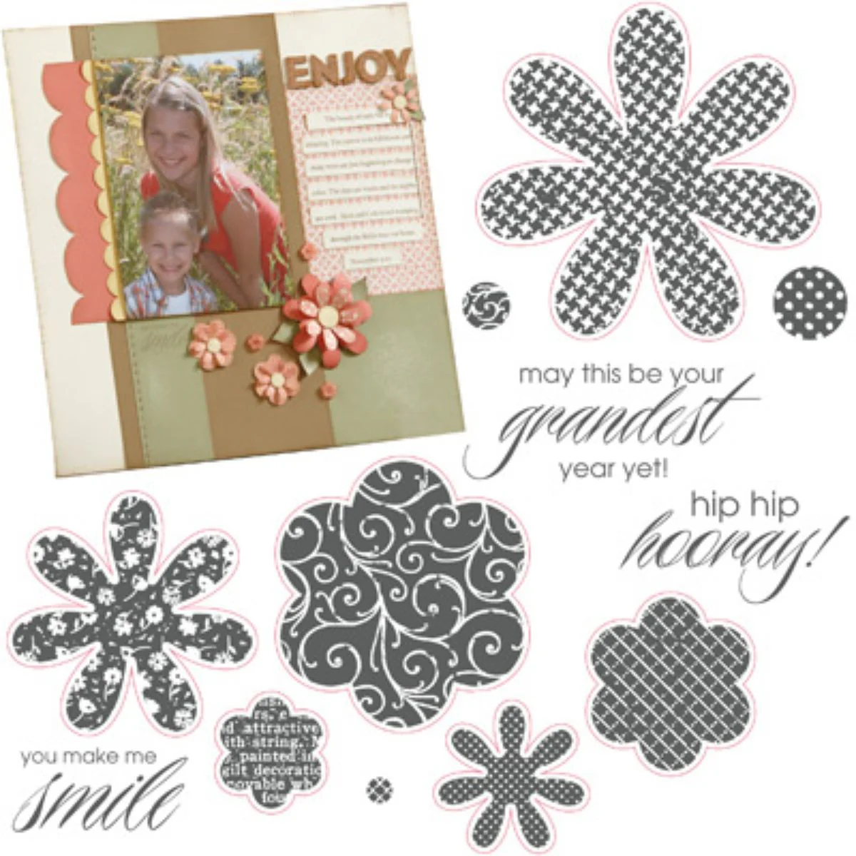 Hooray Bouquet Stamps / Sellos de Polímero de Flores - Imagen 3