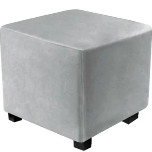 Puff Decorativo 40x40 Gris Claro Tela