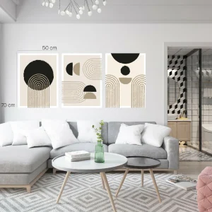 Triptico Nude Geometric 50 cm x 70 cm