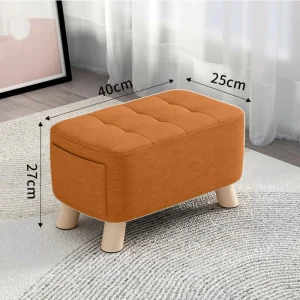 Puff Posa Pie Rectangular 40x25x27 Naranja