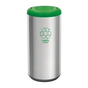 Papelera Piamonte, tapa Verde  basculante