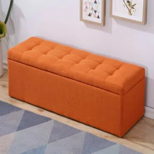 Puff Baúl 80x40 Naranja Tela
