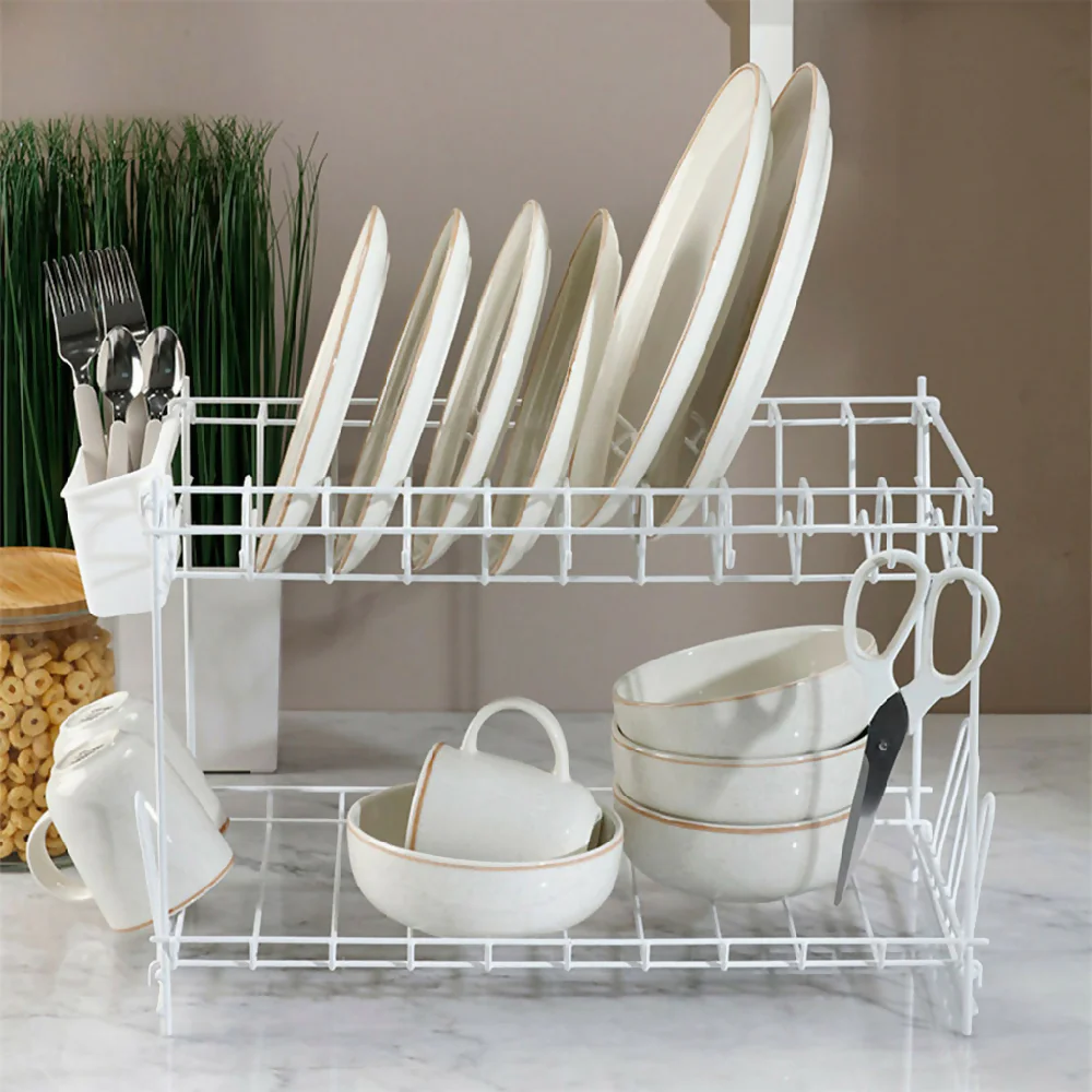 Locero italiano 2 niveles con cubiertero blanco - Imagen 3