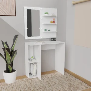 Tocador Holly Con Luces Led 77x80x40cm Blanco