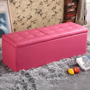 Puff Baúl 80x40 Fucsia Sintético