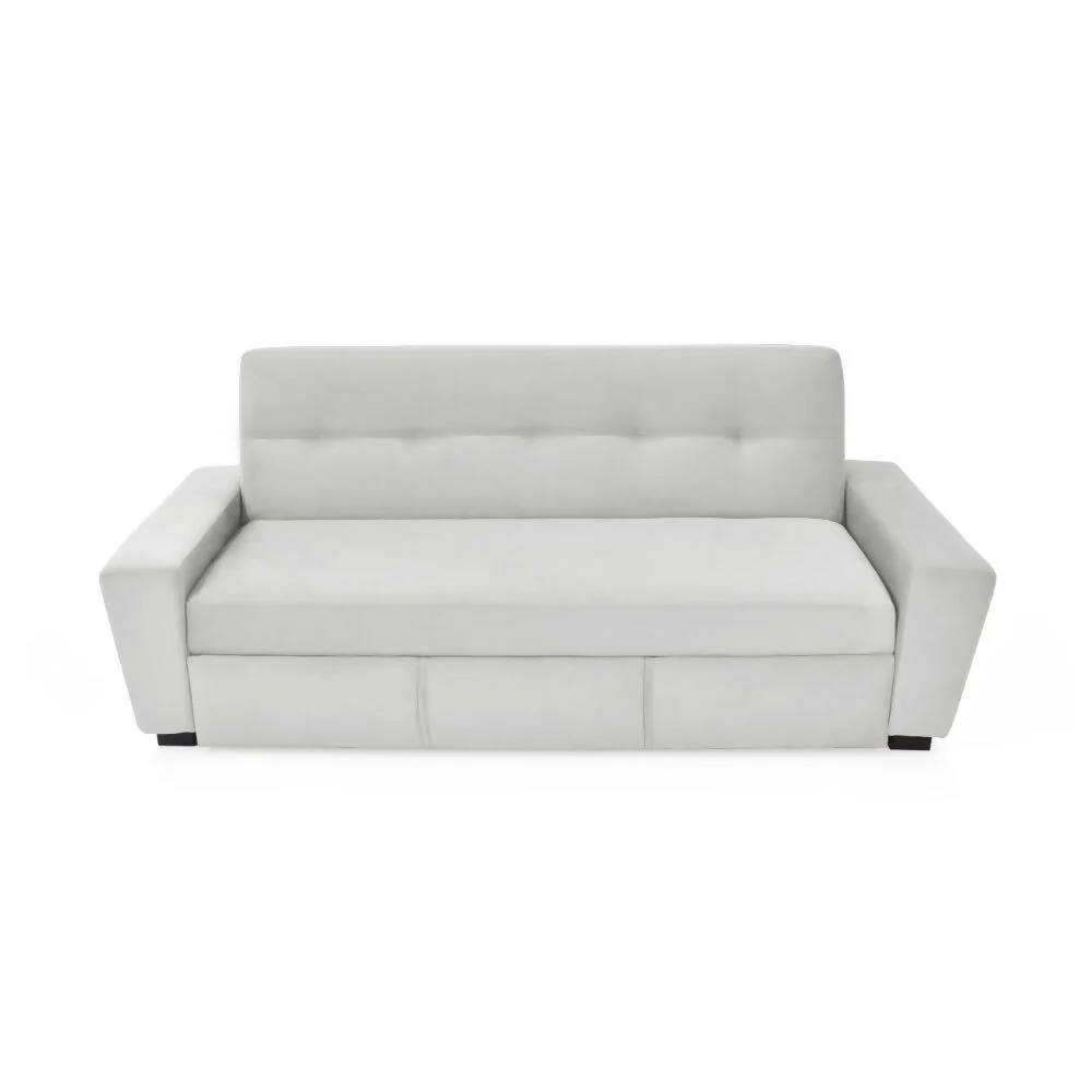 Sofa Cama Hamburgo 3 Puestos Reclinable 210x88x87 Tela Plata