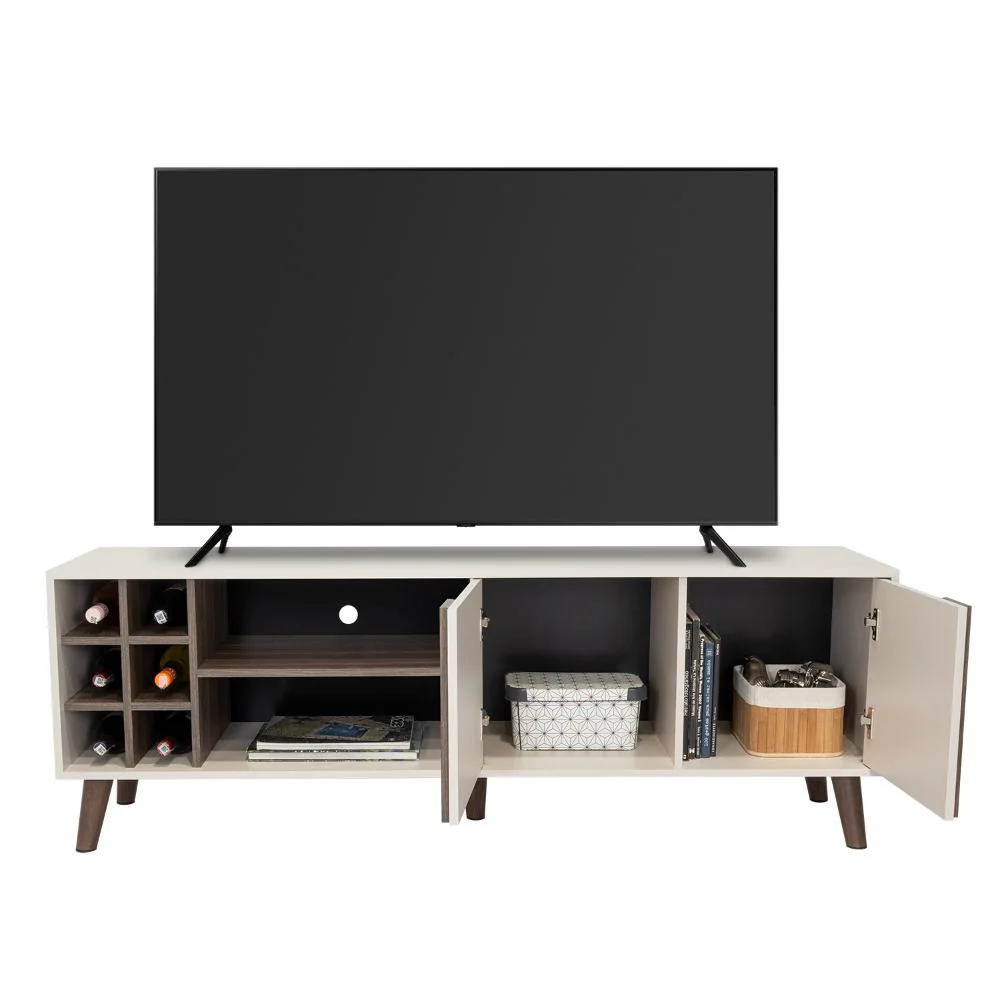 Mesa para TV Lannez, Milan y Capri, con dos puertas abatibles 65" - Imagen 6