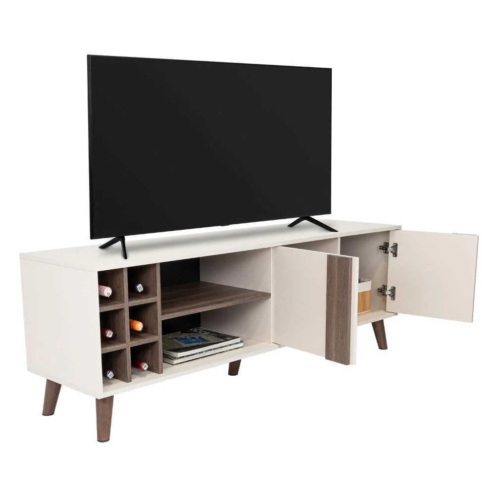 Mesa para TV Lannez, Milan y Capri, con dos puertas abatibles 65" - Imagen 8