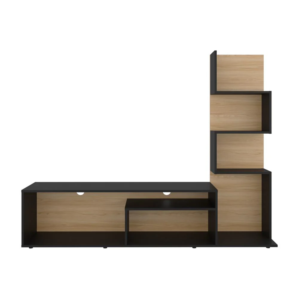 Mesa Para Tv Neri, Fresno Europeo y Wengue, Para Televisor Hasta 55 Pulgadas - Imagen 5