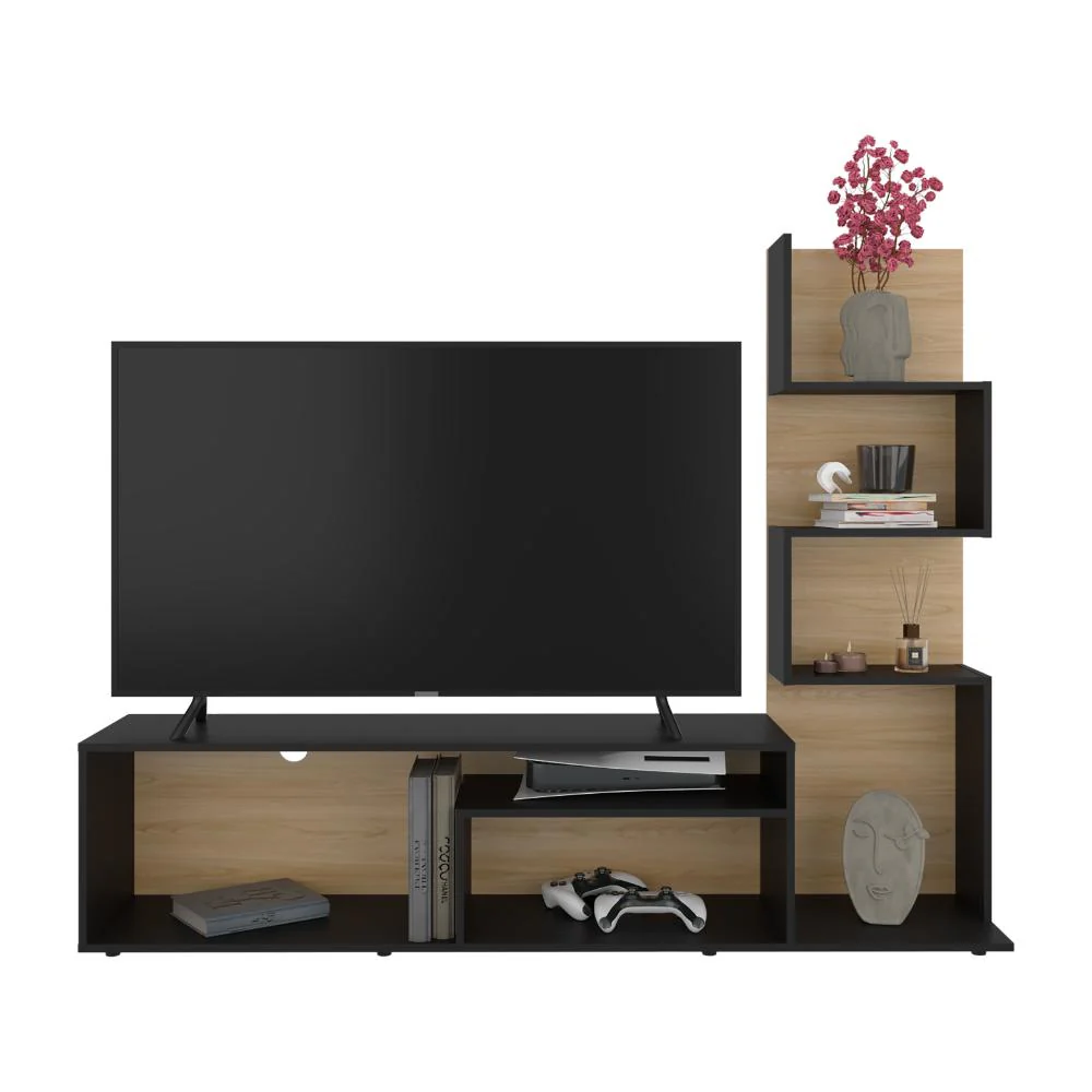 Mesa Para Tv Neri, Fresno Europeo y Wengue, Para Televisor Hasta 55 Pulgadas - Imagen 3