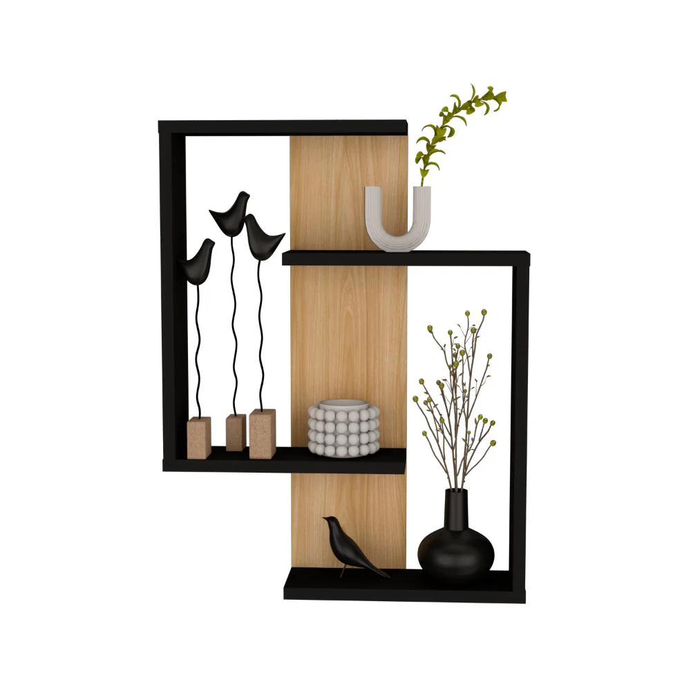 Repisa Space, Fresno Europeo y Wengue, con espacio para ubicar elementos decorativos - Imagen 4