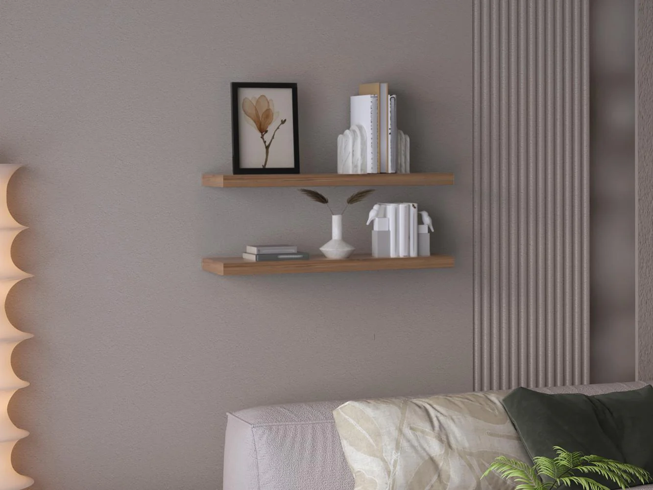 Repisa Flotante Maca X2, Café Espresso, con espacio para ubicar objetos ZF - Imagen 5