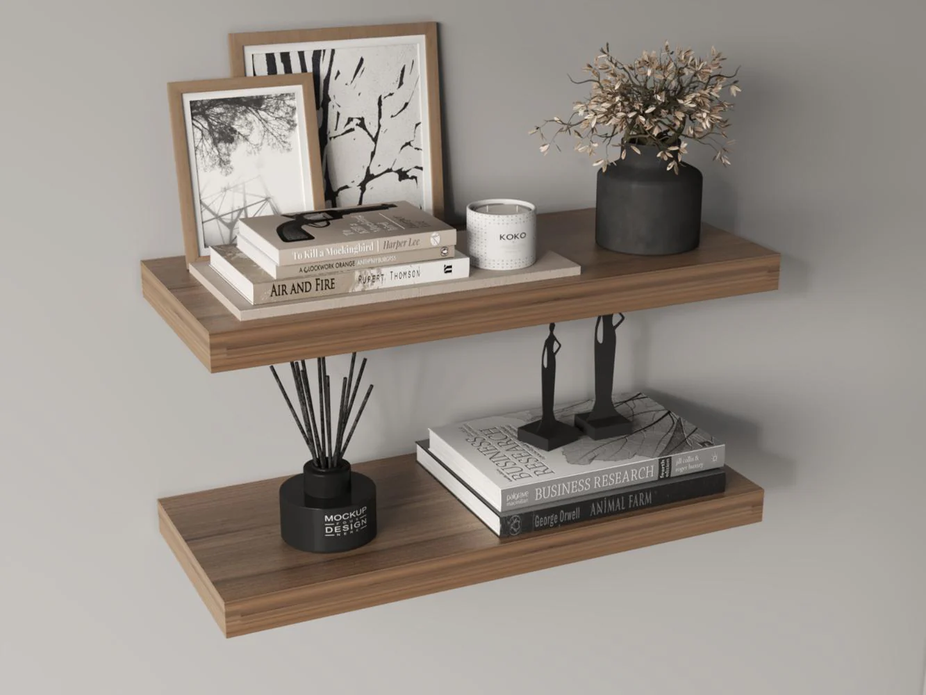 Repisa Flotante Maca X2, Café Espresso, con espacio para ubicar objetos ZF - Imagen 3