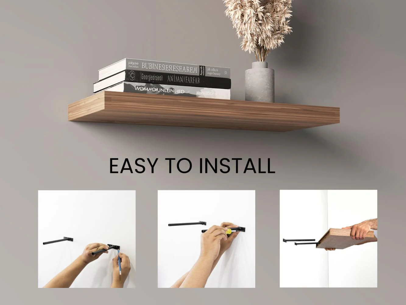 Repisa Flotante Maca X2, Café Espresso, con espacio para ubicar objetos ZF - Imagen 6