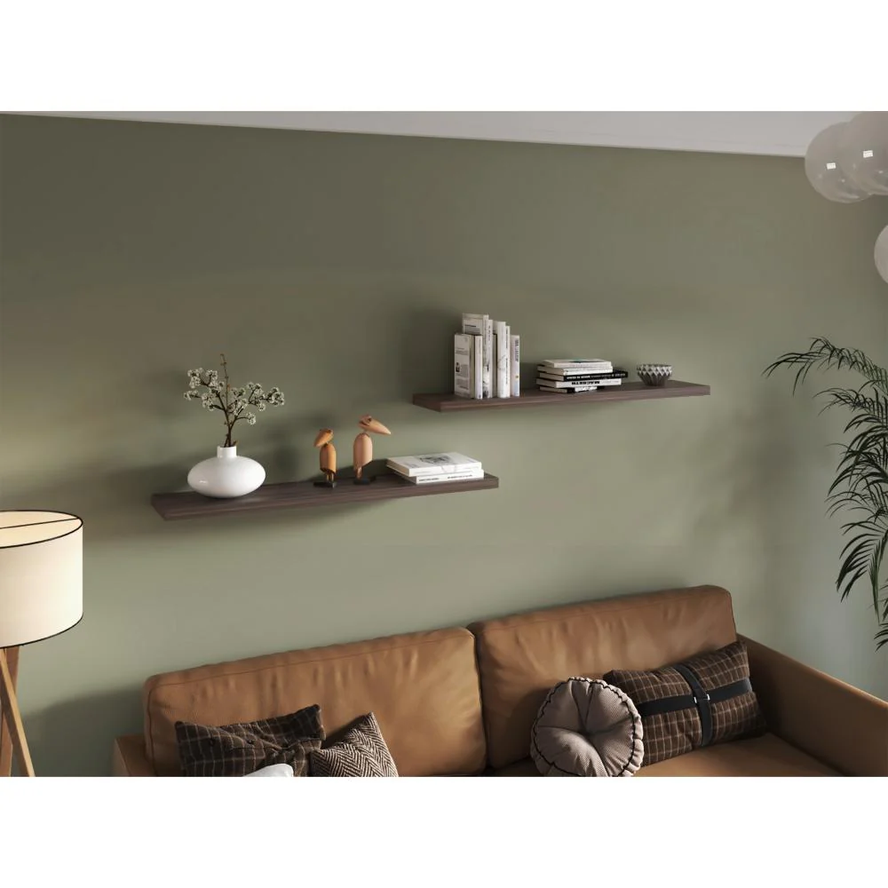 Repisa Flotante Shelf 120, Chocolate, con espacio para colocar objetos decorativos - Imagen 4