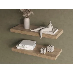 Repisa Flotante Maca X2, Macadamia, con espacio para ubicar objetos ZF