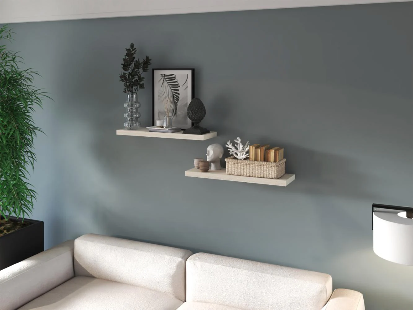 Repisa Flotante Maca X2, Nevado, con espacio para ubicar objetos ZF - Imagen 3