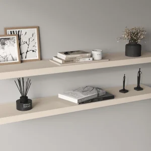 Repisa Flotante Shelf 120, Nevado, con espacio para colocar objetos decorativos X2 unidades ZF