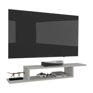 Mesa Para Tv Flotante Dilix, Nevado, con superficie para objetos decorativos