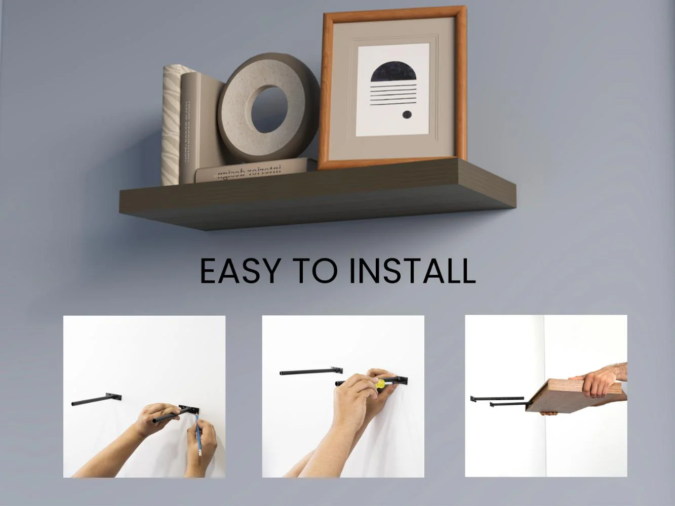 Repisa Flotante Maca X2, Canela, con espacio para ubicar objetos ZF - Imagen 5