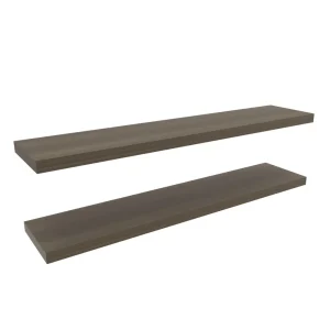 Repisa Flotante Shelf 120, Canela, con espacio para colocar objetos decorativos X2 unidades