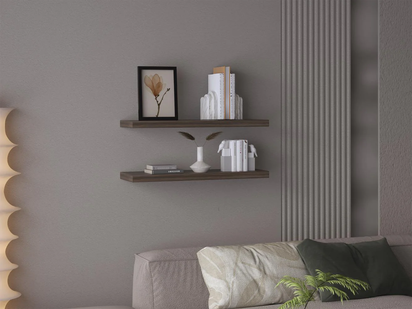 Repisa Flotante Maca X2, Avellana, con espacio para ubicar objetos ZF - Imagen 4