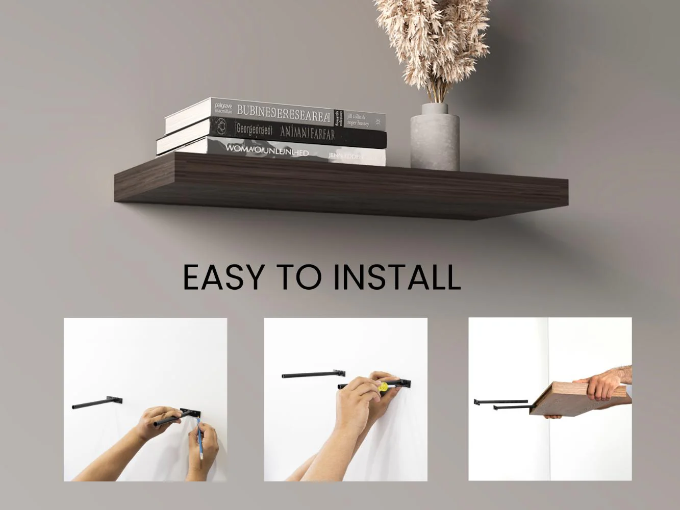 Repisa Flotante Maca X2, Avellana, con espacio para ubicar objetos ZF - Imagen 6