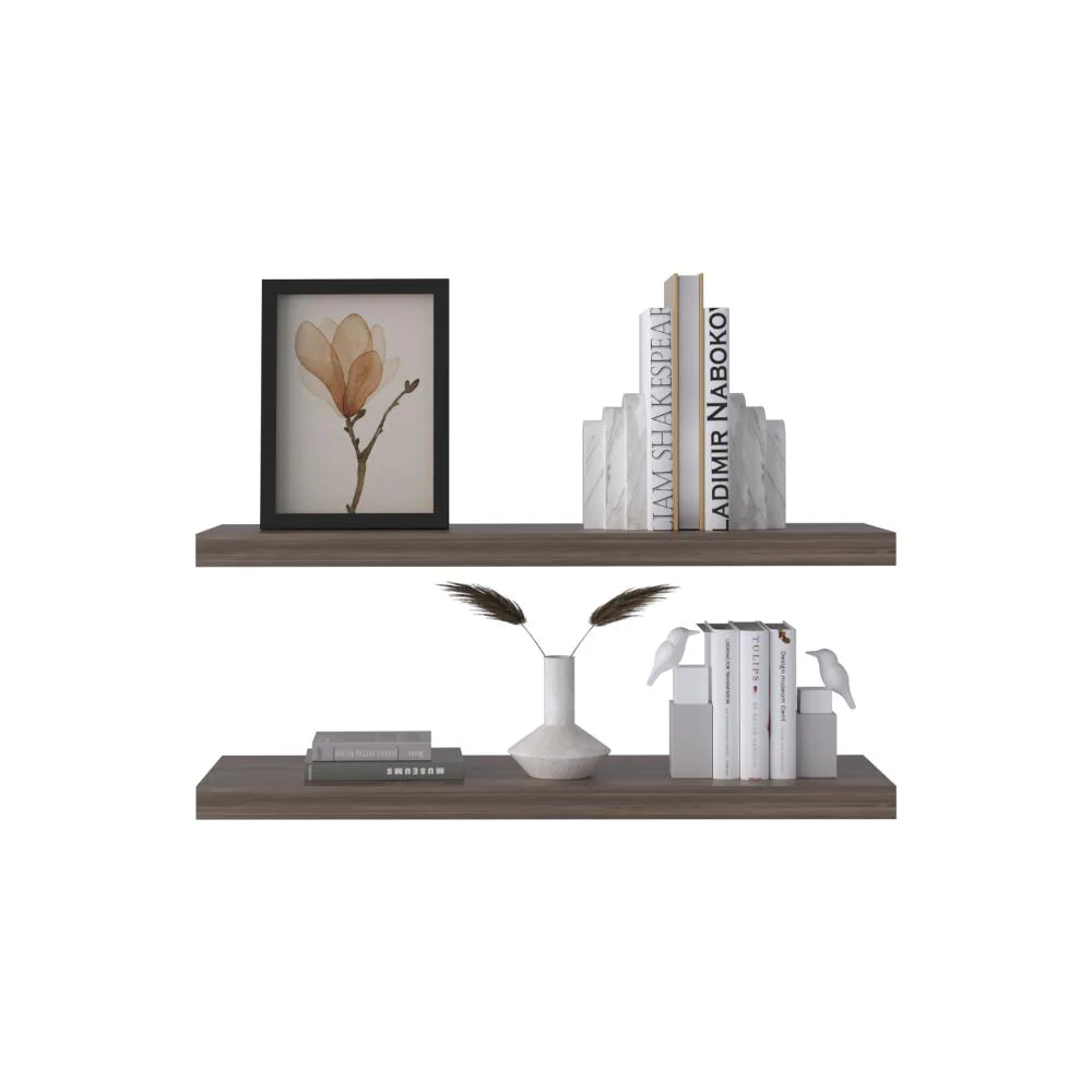 Repisa Flotante Maca X2, Avellana, con espacio para ubicar objetos ZF - Imagen 2