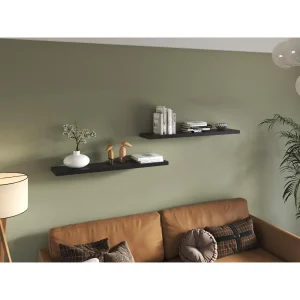 Repisa Flotante Shelf 120, Wengue, con espacio para colocar objetos decorativos