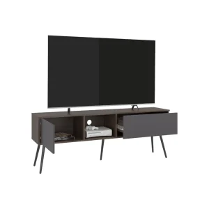 Mesa Para Tv Toronto, Milan y Plata Oscuro, Para Televisor Hasta 70 Pulgadas