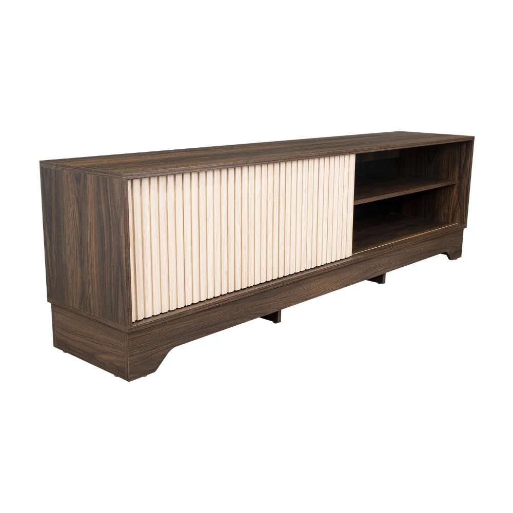 Mesa para TV Smith, Nogal Europeo y Roble Natural , con puerta corrediza - Imagen 7