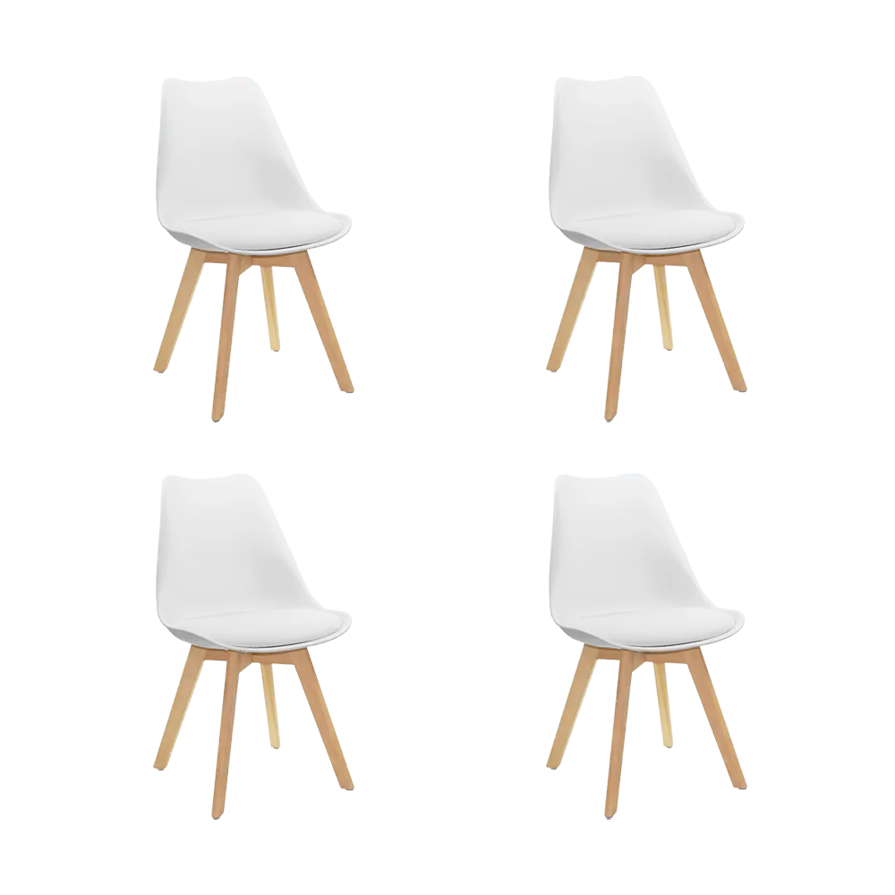 Comedor Polo, Blanco y Café Claro, Incluye 4 sillas - Imagen 3