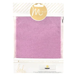 Minc Glitter Sheets Pink / 4 Hojas de Papel Metalizado Brillitos Rosa