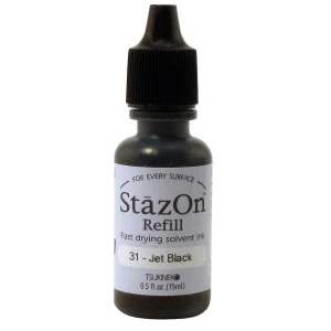 StazOn Solvent Ink Refill Inker Black / Relleno Para Cojin Solvente Negro