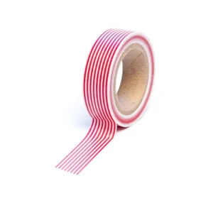 Washi Tape Stripes Red / Cinta Adhesiva Lineas Rojas